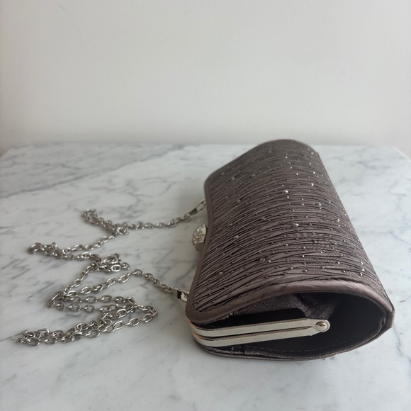 Mocha clutch bag with rhinestones - Picture 4 of 6